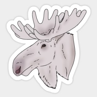 Albino Moose Head Sticker